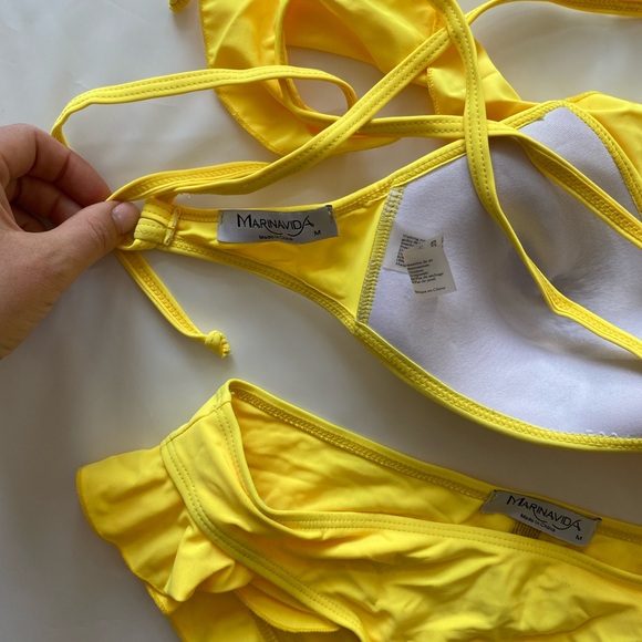 MARINA Yellow Ruffle Bikini Set - Picture 4 of 6